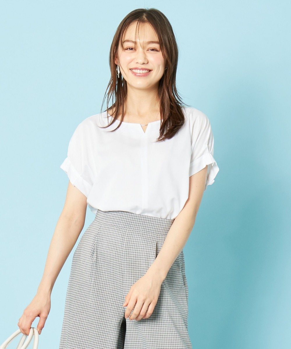 【オンワード】 any SiS>トップス 【洗える】バーポイントシャツ ブラウス オフホワイト 2 レディース 【送料無料】