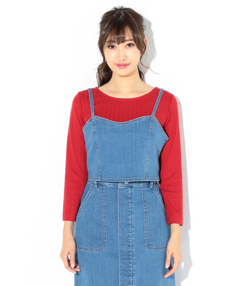 ANY SIS 【ハイストレッチ】CONE denim ビスチェ 