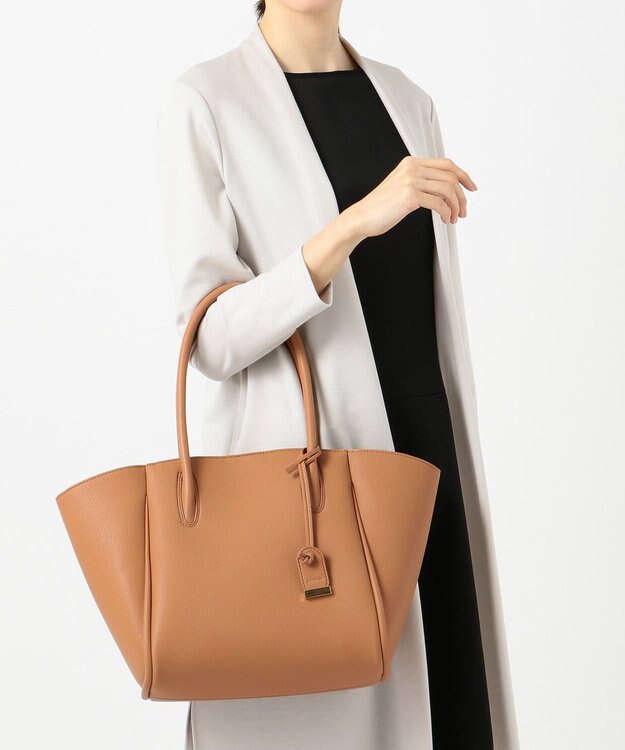 J.PRESS LADIES 【3点セット・A4サイズ収納可】クラシック マトリョーシカ トートバッグ キャメル系