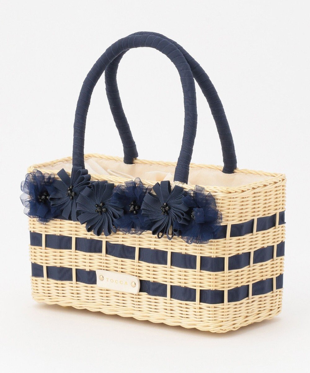 新品 タグ付き トッカ FLOWER RATTAN かごバッグ TOCCA-