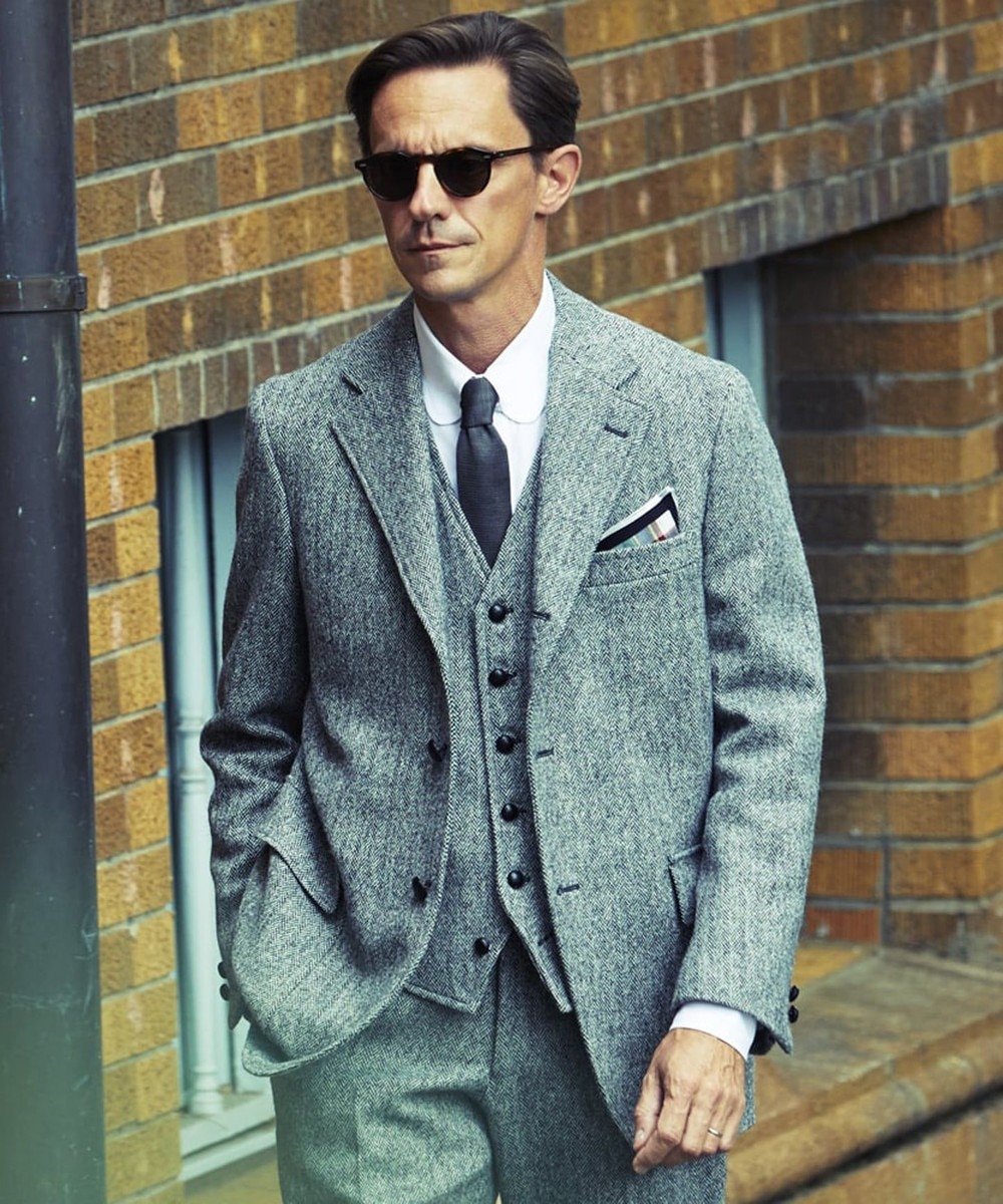 【オンワード】 J.PRESS MEN>ジャケット/アウター 【ORIGINALS】LAVEROCK TWEED ヘリンボンツイード ジャケット グレー A6 メンズ 【送料無料】