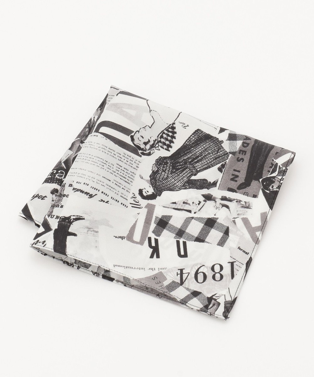 【オンワード】 DAKS>スーツ/ネクタイ 【125周年】アニバーサリーコラージュプリント チーフ ブラック F メンズ 【送料無料】