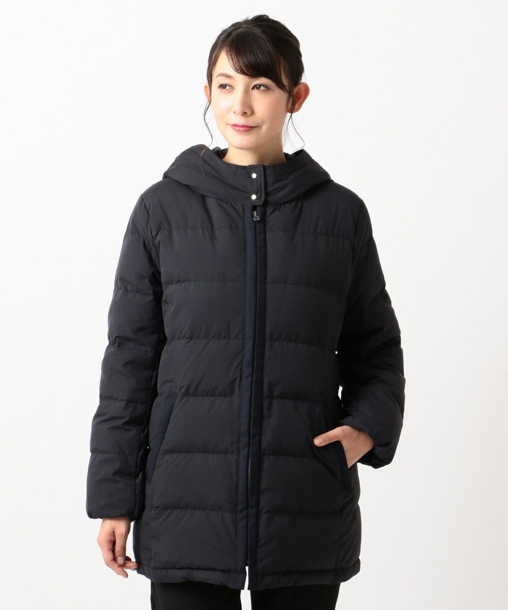 ファー付き】ブラッシュドマルチポリ フード付き ダウンコート / J