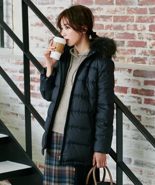 ファー付き ブラッシュドマルチポリ フード付き ダウンコート J Press Ladies ファッション通販 公式通販 オンワード クローゼット