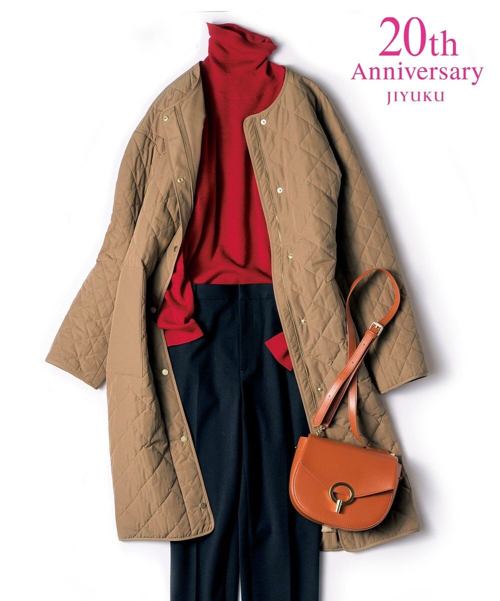 マガジン掲載 キルティング ノーカラーロングコート 検索番号q59 自由区ファッション通販 公式通販 オンワード クローゼット