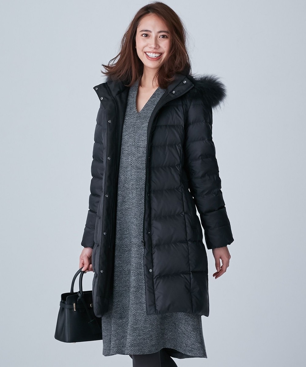 【オンワード】 23区 S>ジャケット/アウター 【洗える&弱撥水】シレータフタロング ダウンコート ネイビー 32 レディース 【送料無料】