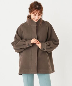 ベロアウールスタンドカラーコート