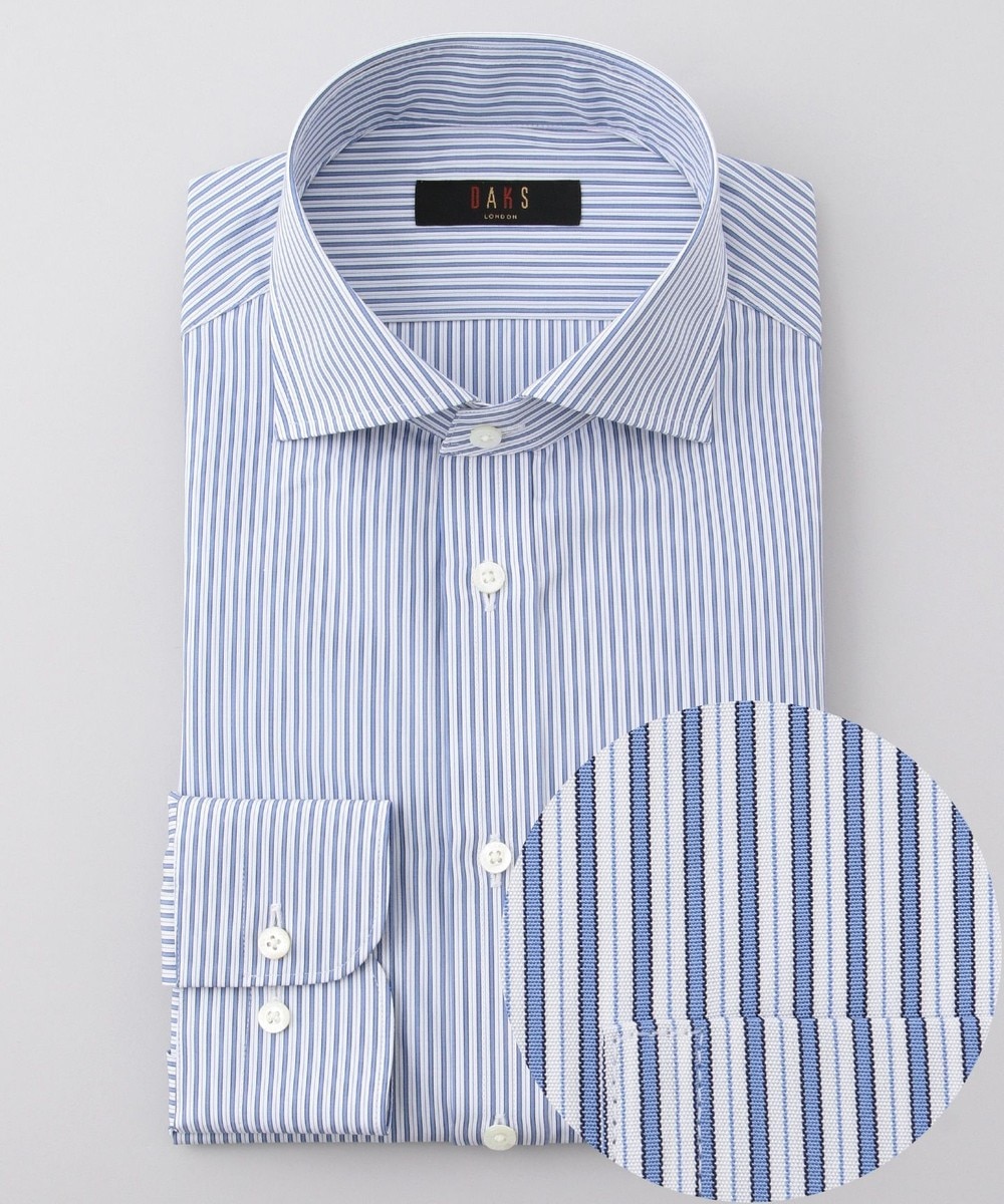 【オンワード】 DAKS>トップス 【THOMAS MASON】ポプリンストライプシャツ / ワイドカラー サックスブルー M(39-82) メンズ 【送料無料】