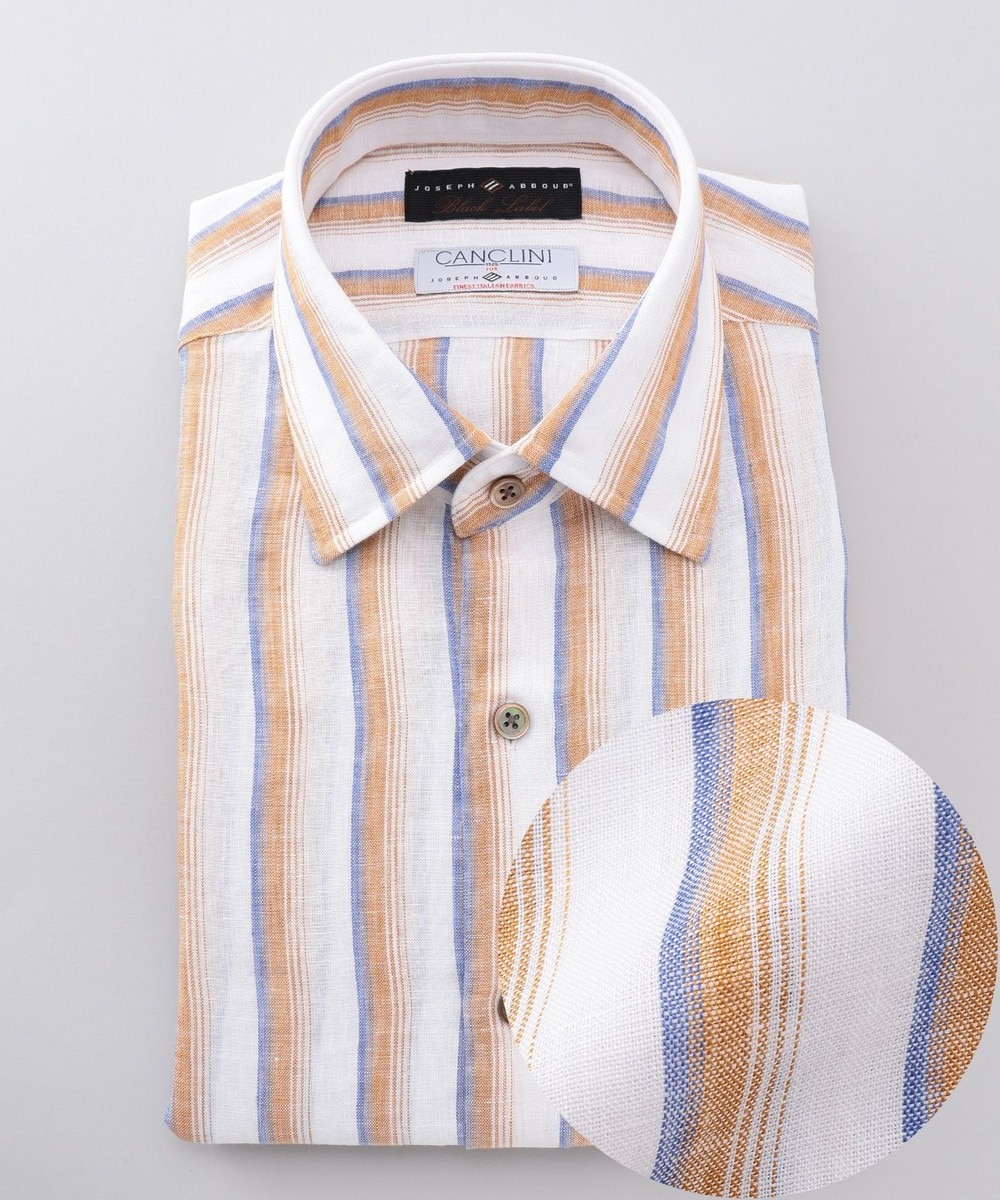 【オンワード】 JOSEPH ABBOUD>トップス 【LUXURY COLLECTION】CANCLINIストライプ シャツ オレンジ LL メンズ 【送料無料】