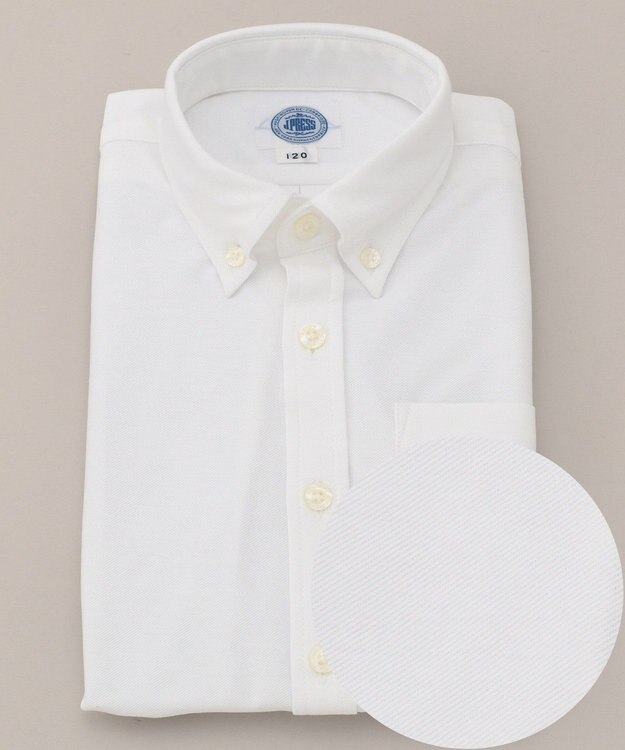 J.PRESS KIDS 【110-130cm】ツイルジャージー 半袖 シャツ ホワイト系