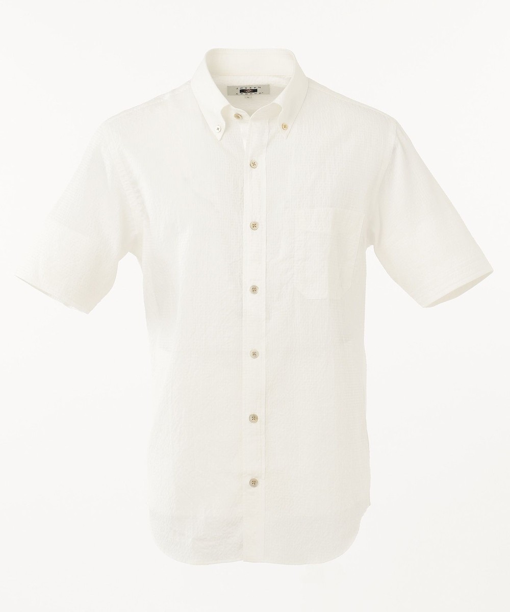 【オンワード】 JOSEPH ABBOUD>トップス エアクレープギンガム シャツ ホワイト M メンズ 【送料無料】