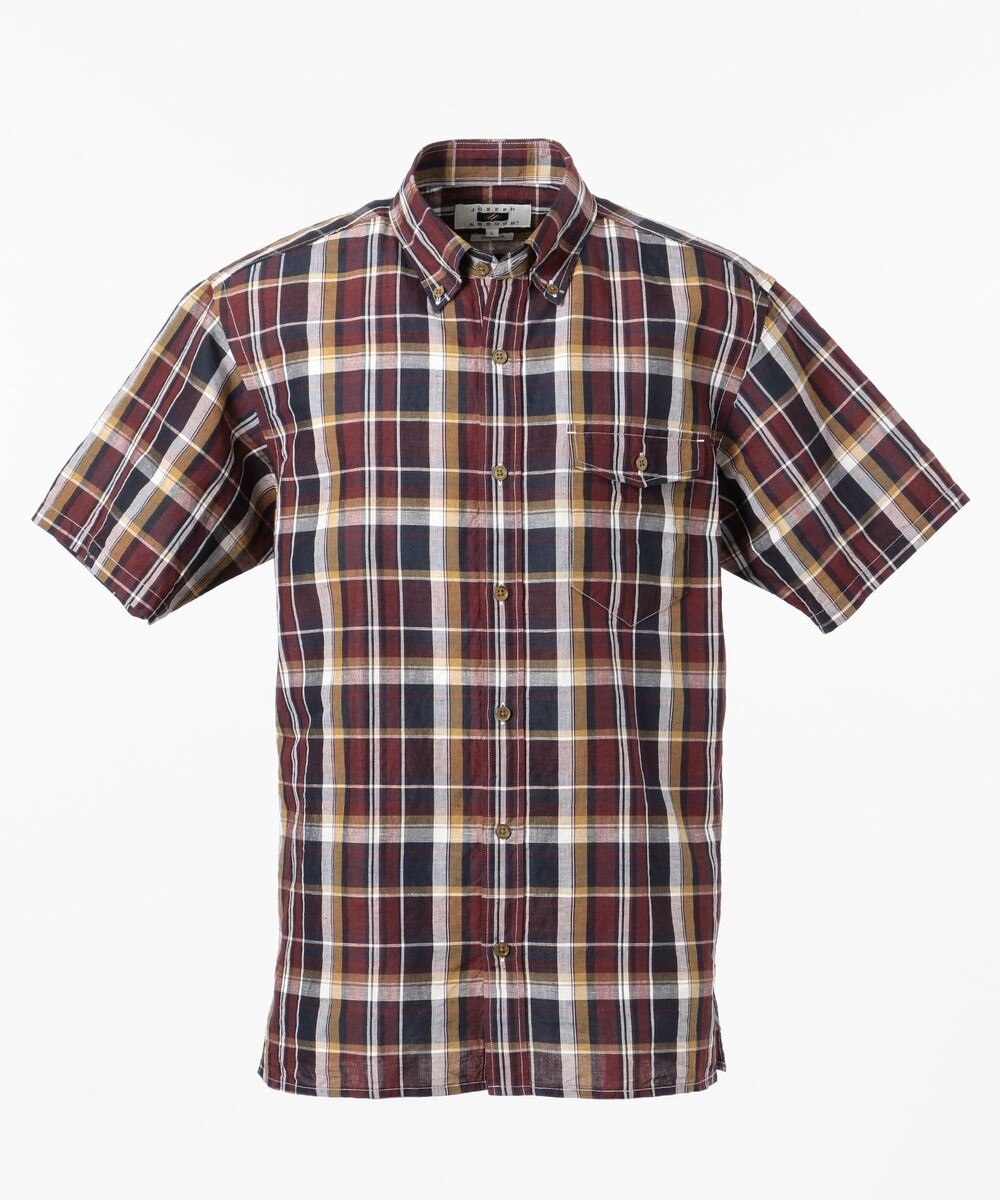 【オンワード】 JOSEPH ABBOUD>トップス 【JOE COTTON】スラブマドラス シャツ ワイン M メンズ 【送料無料】