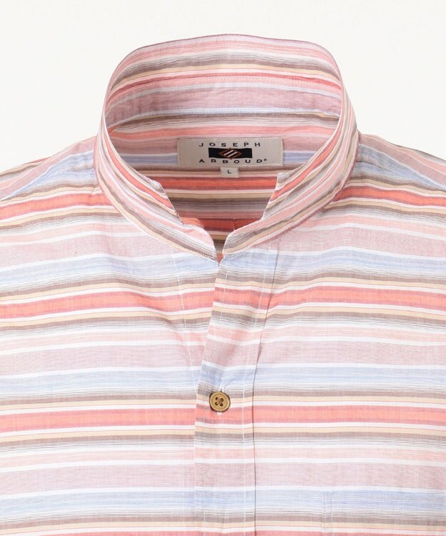 JOSEPH ABBOUD マルチボーダー シャツ レッド系2