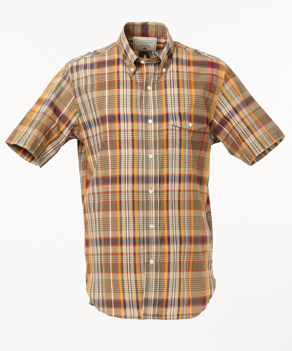 【オンワード】 J.PRESS MEN>トップス スーパーマドラス 半袖シャツ / ボタンダウン ブルー M メンズ 【送料無料】