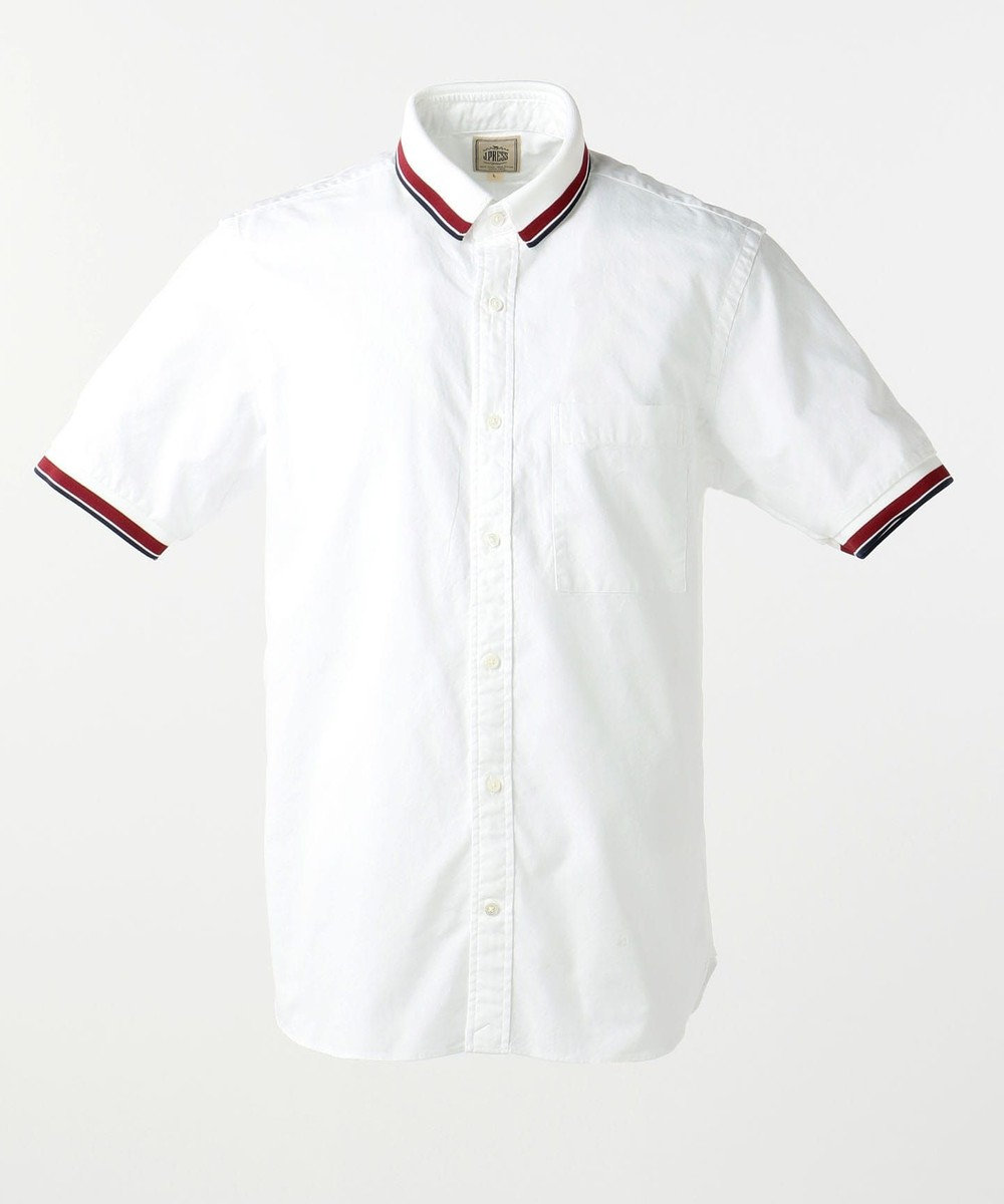 J.PRESS MEN ピンオックス / ポロカラー半袖 シャツ ホワイト系