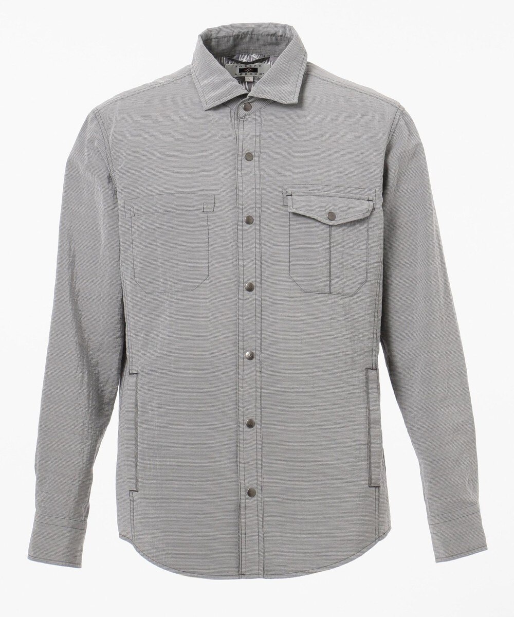 【オンワード】 JOSEPH ABBOUD>トップス ドレープワッシャーボーダー シャツブルゾン ブラック L メンズ 【送料無料】