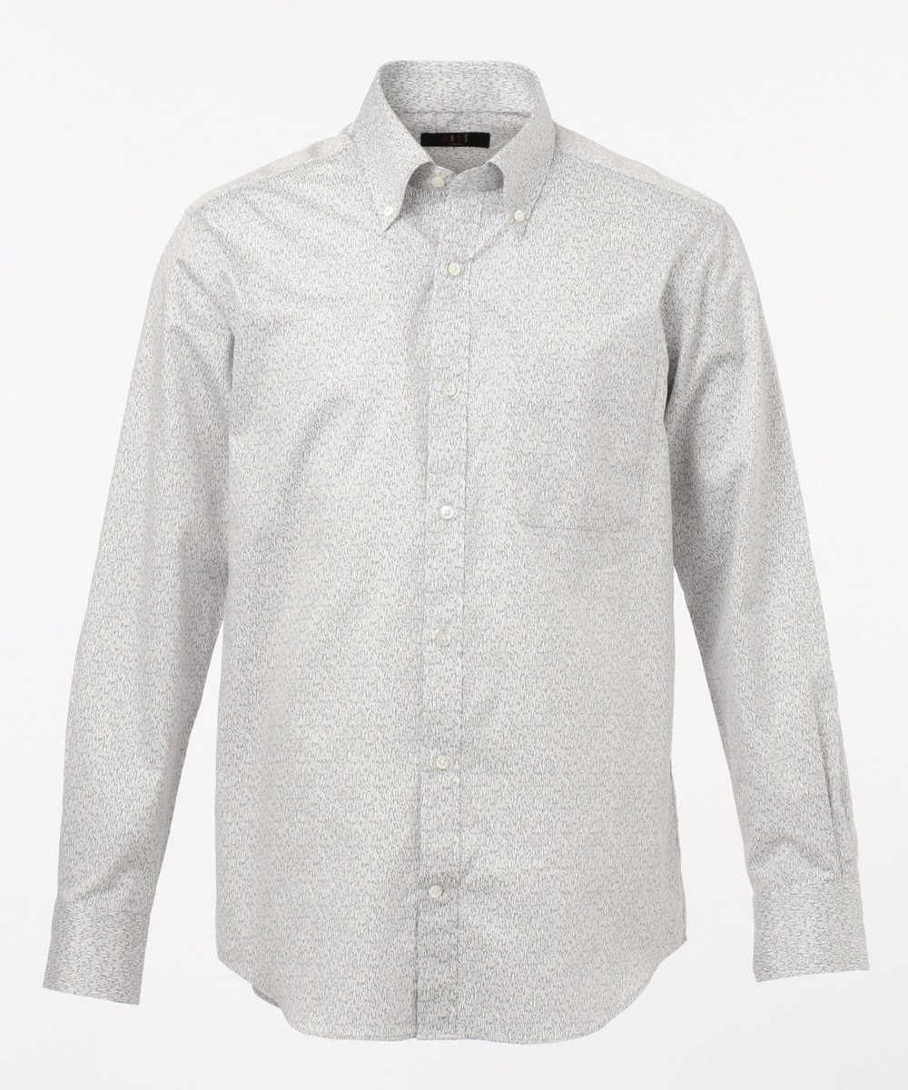 【オンワード】 DAKS>トップス 【ボタンダウン】ランダムプリントパターン シャツ ライトグレー L メンズ 【送料無料】