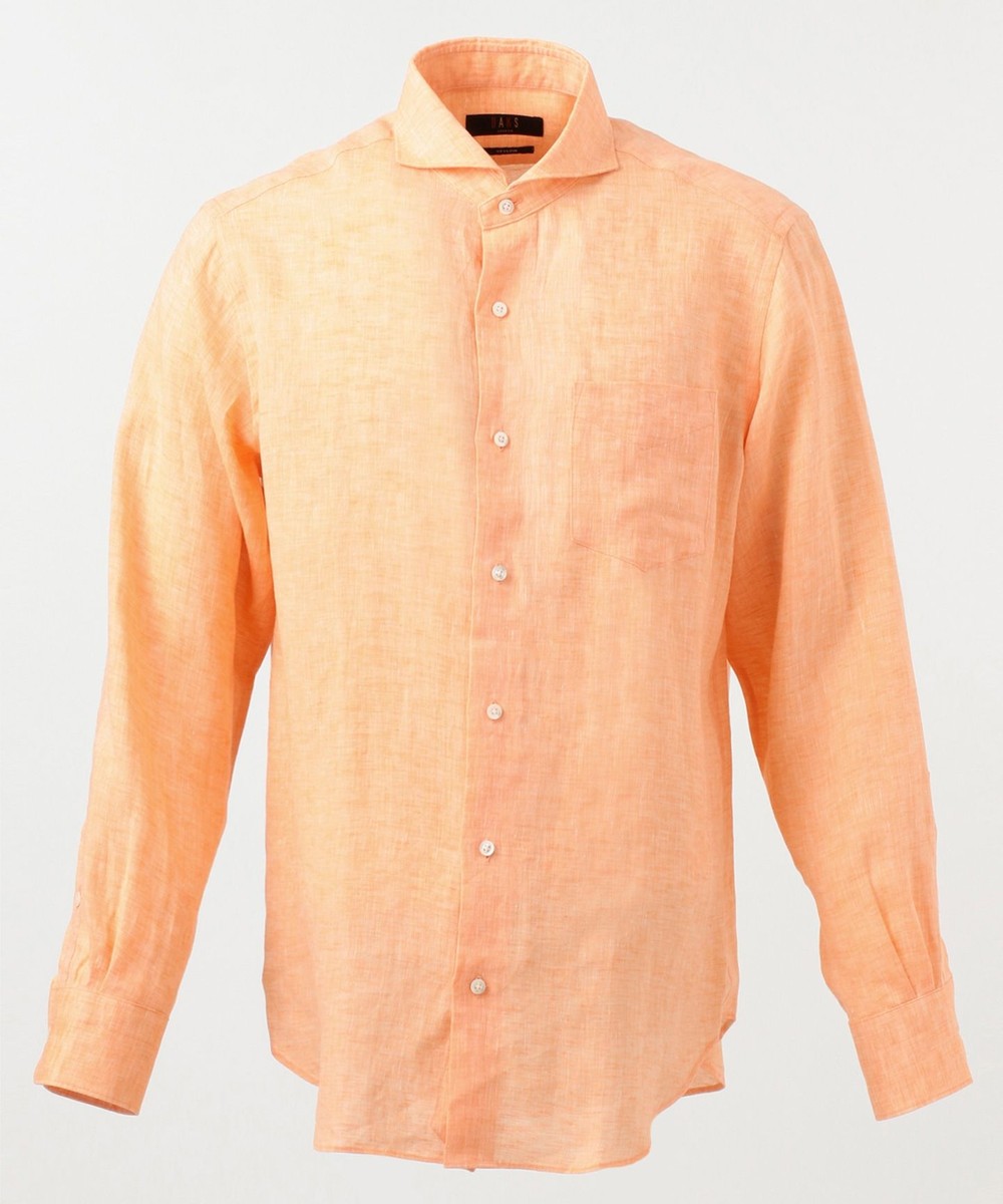 【オンワード】 DAKS>トップス 【清涼素材】リネンシャンブレー シャツ サックスブルー L メンズ 【送料無料】