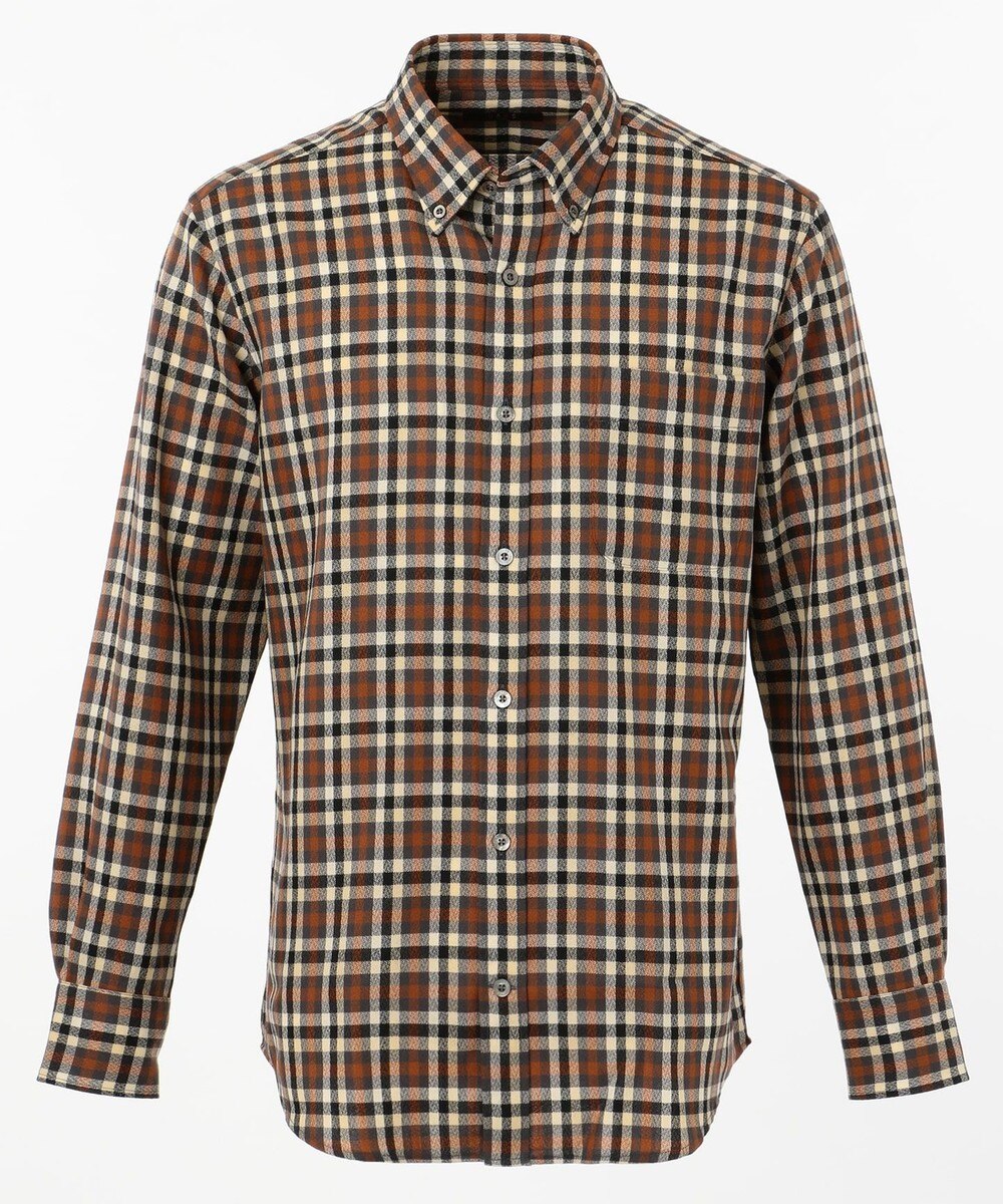 【オンワード】 DAKS>トップス 【洗える】アムンゼンウールトランスフィギャーチェック シャツ ベージュ L メンズ 【送料無料】