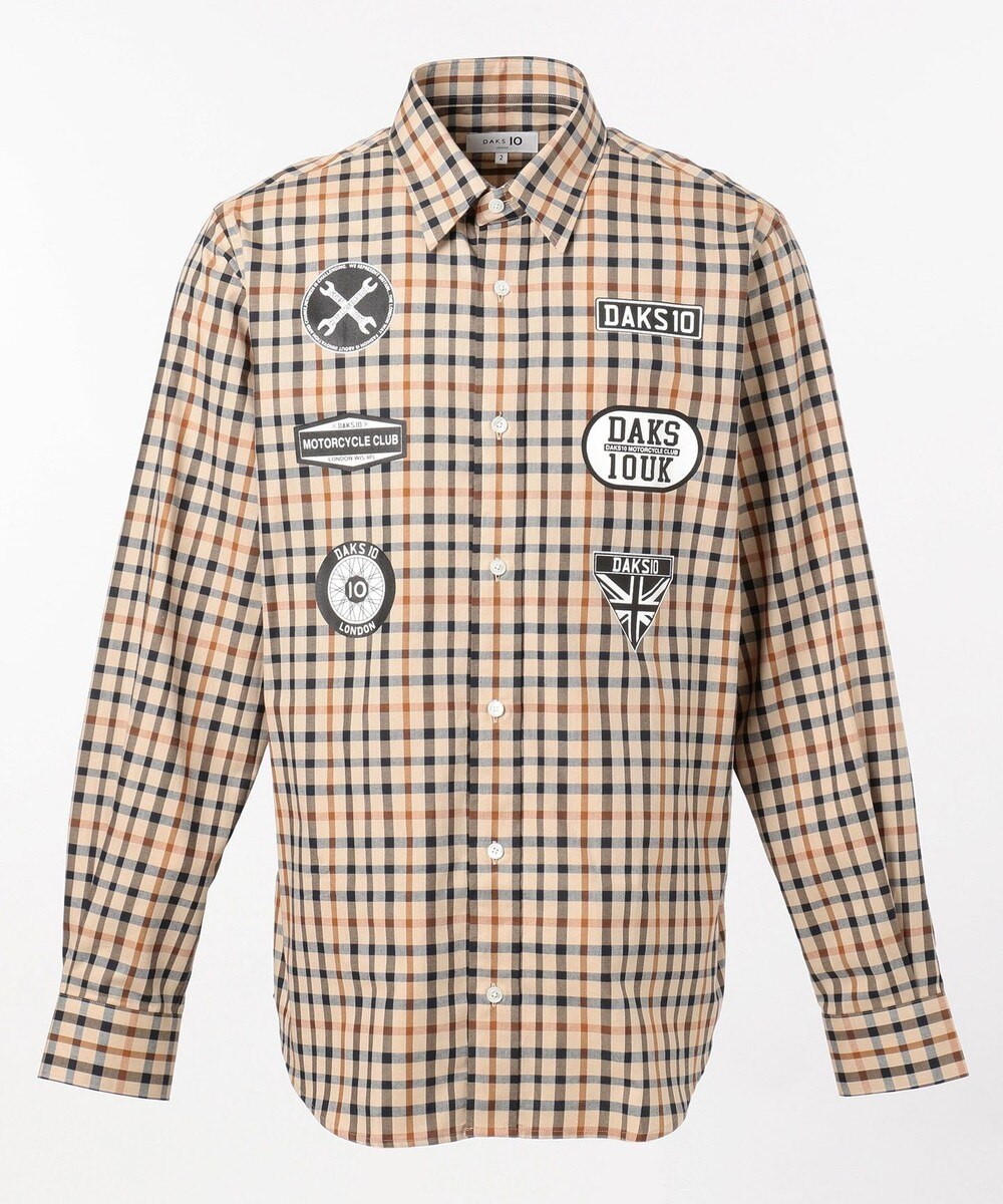 【オンワード】 DAKS>トップス 【DAKS 10】エンブレム付きハウスチェック柄 シャツ ベージュ LL メンズ 【送料無料】