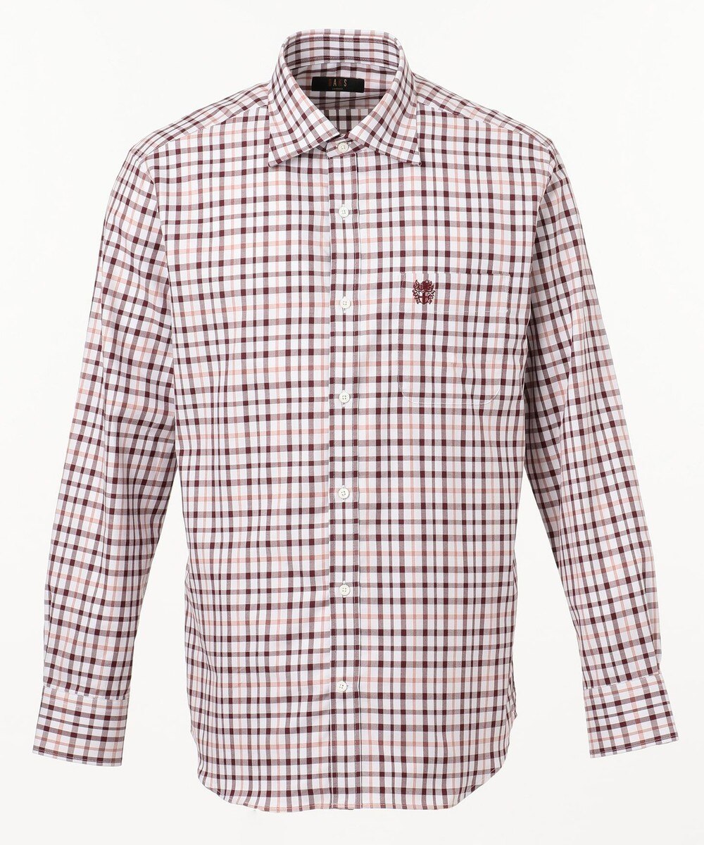 【オンワード】 DAKS>トップス コットン シーズンハウスチェック シャツ ワイン M メンズ 【送料無料】