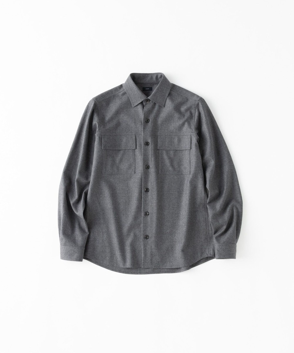 【オンワード】 JOSEPH MEN>トップス 【GLOBAL LINE】FLANNEL STRETCH CPO SHIRT ライトグレー 46 メンズ 【送料無料】