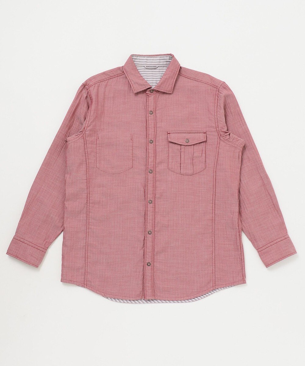 【オンワード】 JOSEPH ABBOUD>トップス 【キングサイズ】リバーシブルストライプ シャツ ダルブルー 3L メンズ 【送料無料】