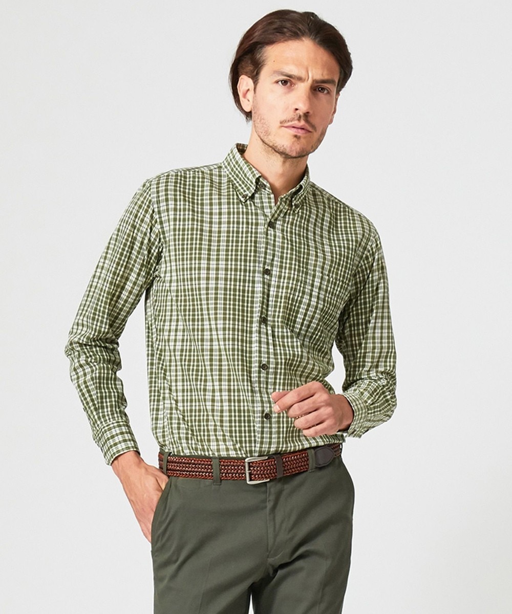 【オンワード】 JOSEPH ABBOUD>トップス 【洗える】C/テンセルランダムチェック シャツ ネイビー M メンズ 【送料無料】