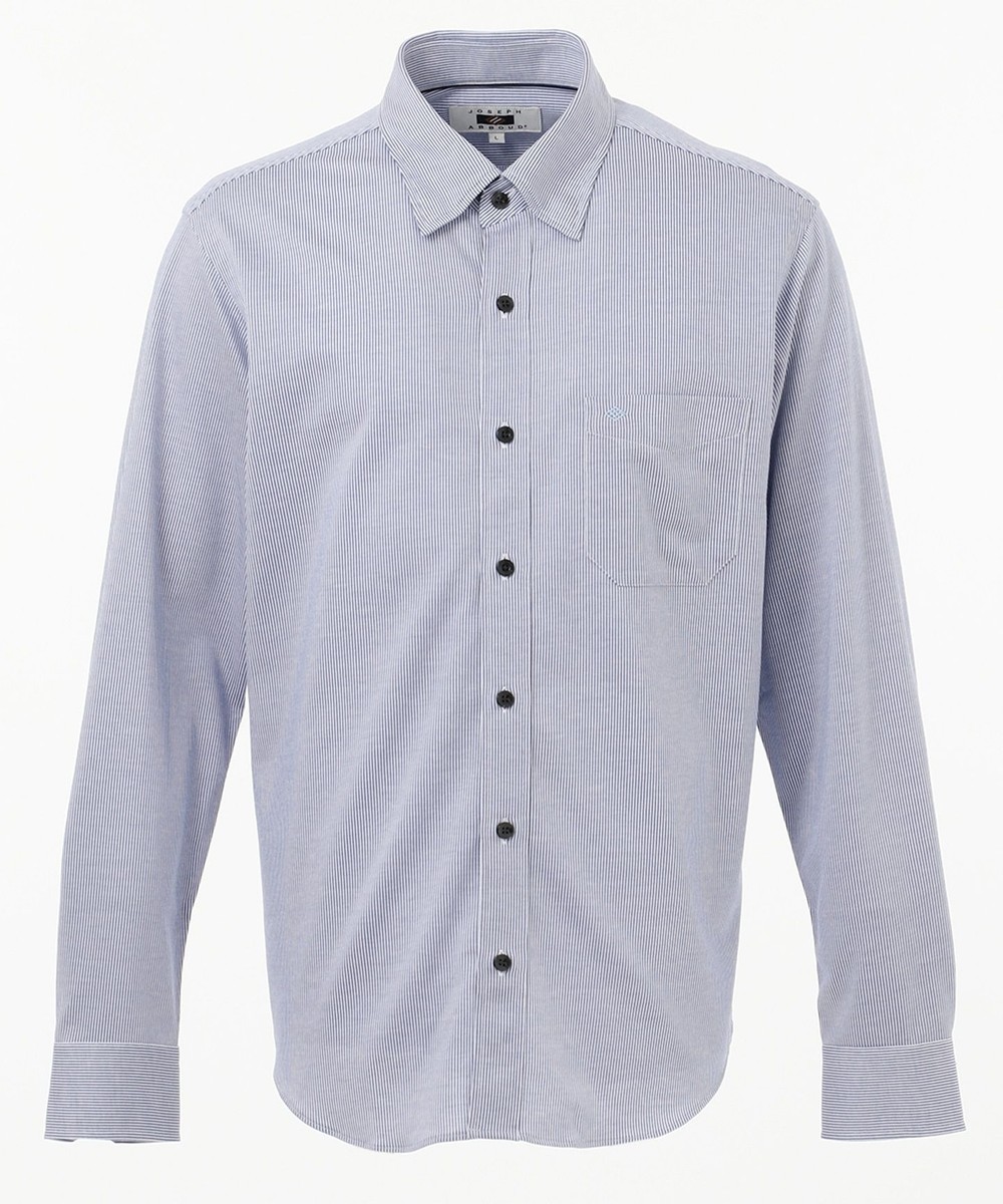 【オンワード】 JOSEPH ABBOUD>トップス 【着心地抜群シャージー素材】コンパクトジャージーストライプ シャツ サックスブルー L メンズ 【送料無料】