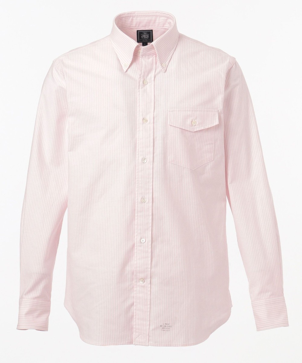 【オンワード】 J.PRESS MEN>トップス 【ORIGINALS】アービングキャンディストライプ シャツ / ボタンダウン ピンク XL メンズ 【送料無料】