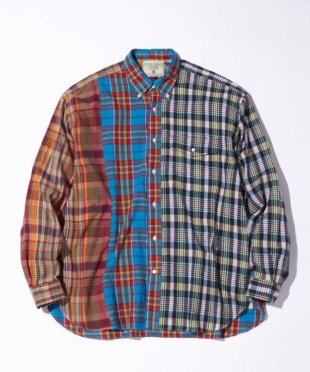 J.PRESS MEN 【J.PRESS ORIGINALS】IRVING B.D. SHIRTS BIG SILHOUETTE / CRAZY PATTERN ネイビー系8