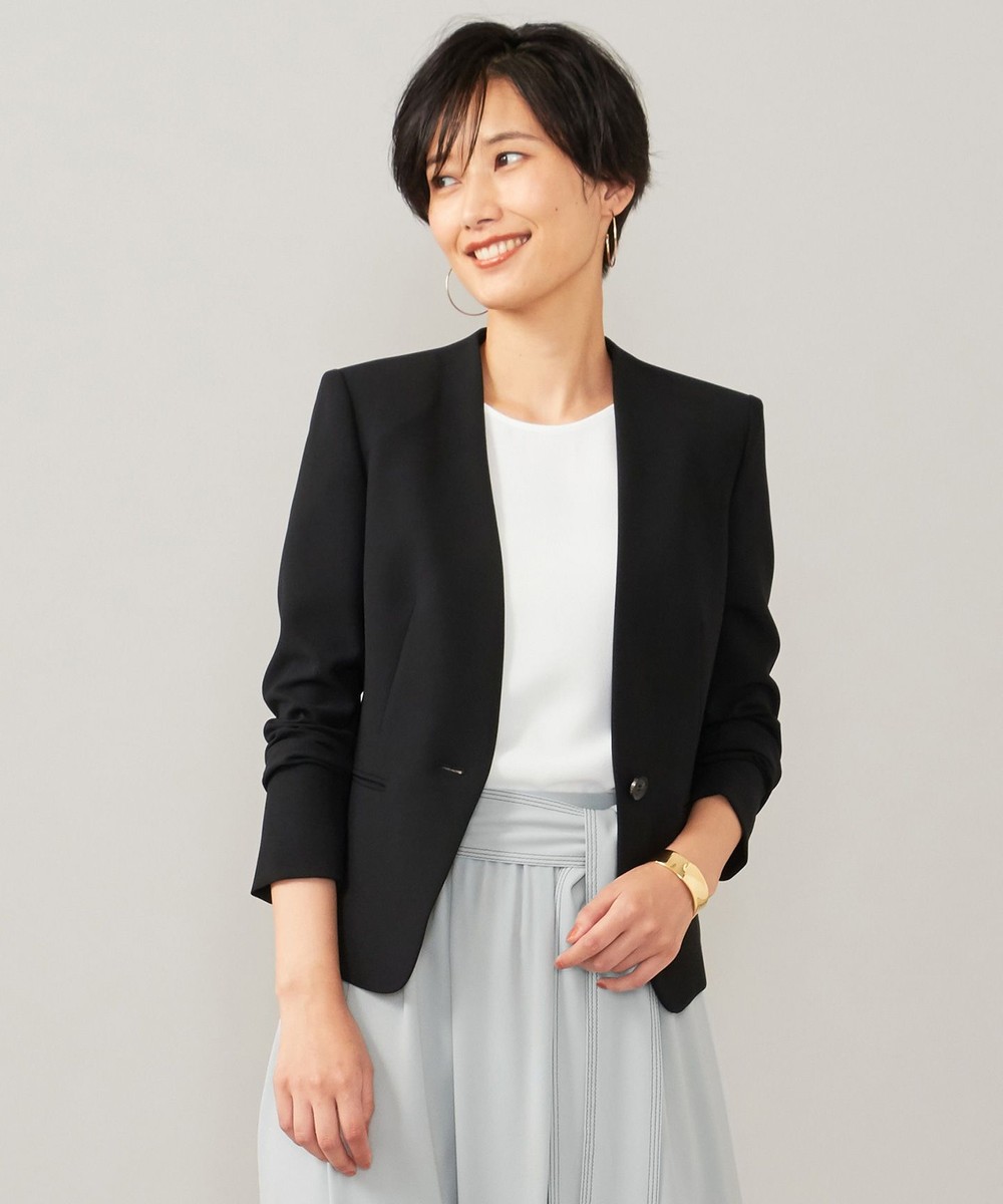 【オンワード】 BEIGE,>ジャケット/アウター ZENNOR / ノーカラージャケット Camel 0 レディース 【送料無料】