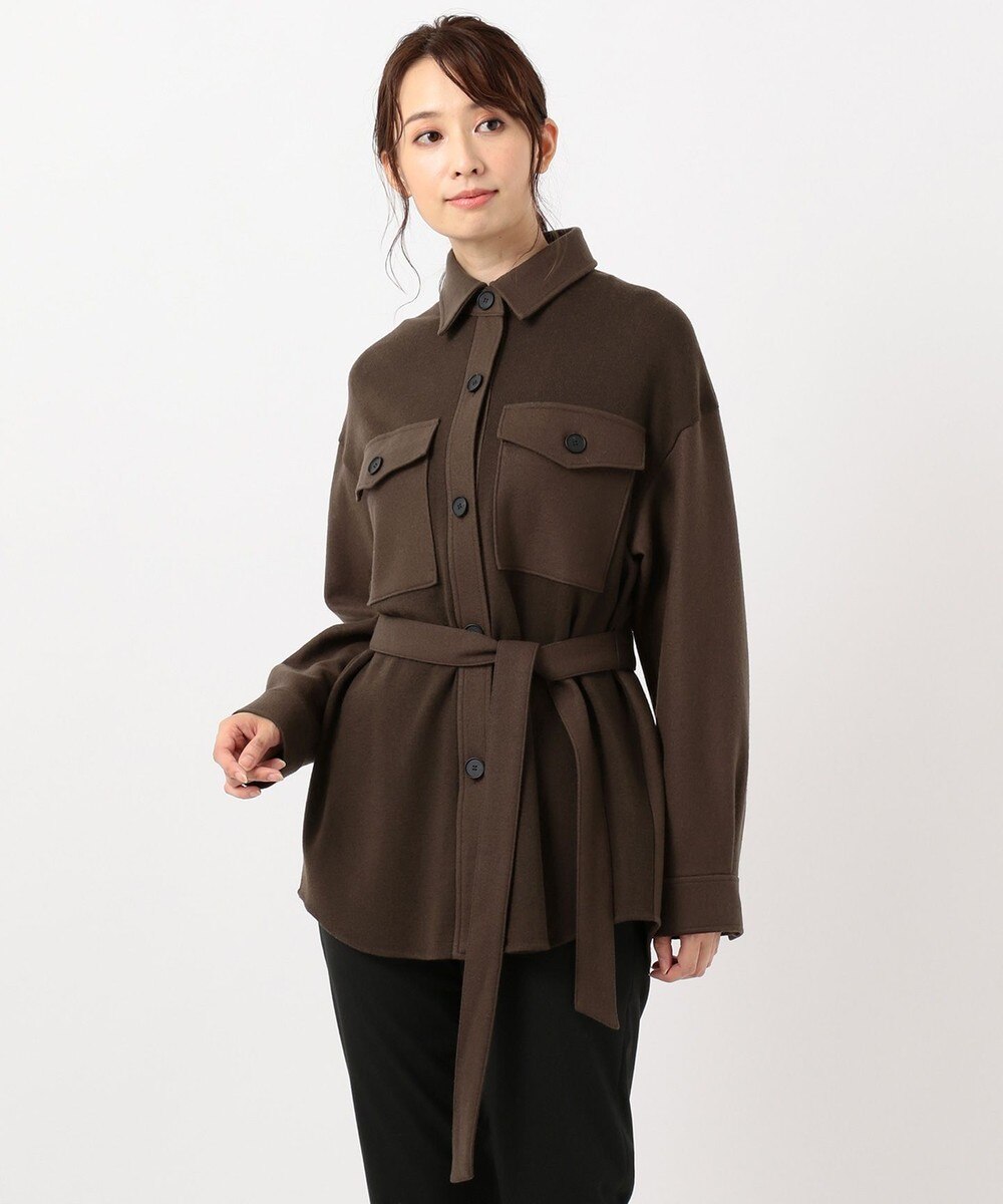 【オンワード】 ICB L>ジャケット/アウター 【マガジン掲載】Milled Jersey アウター(番号CG28) ネイビー XL レディース 【送料無料】