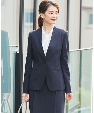 セットアップ】Warm Georgette ノーカラー ジャケット / ICB L  