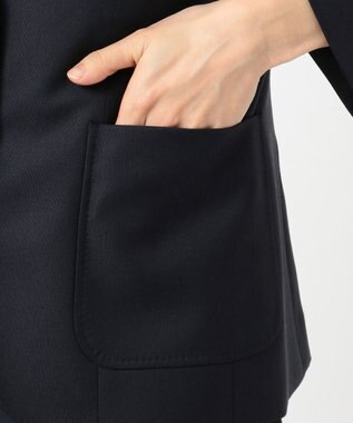 J.PRESS LADIES ウールシルクオックスシングル テーラードジャケット ネイビー系