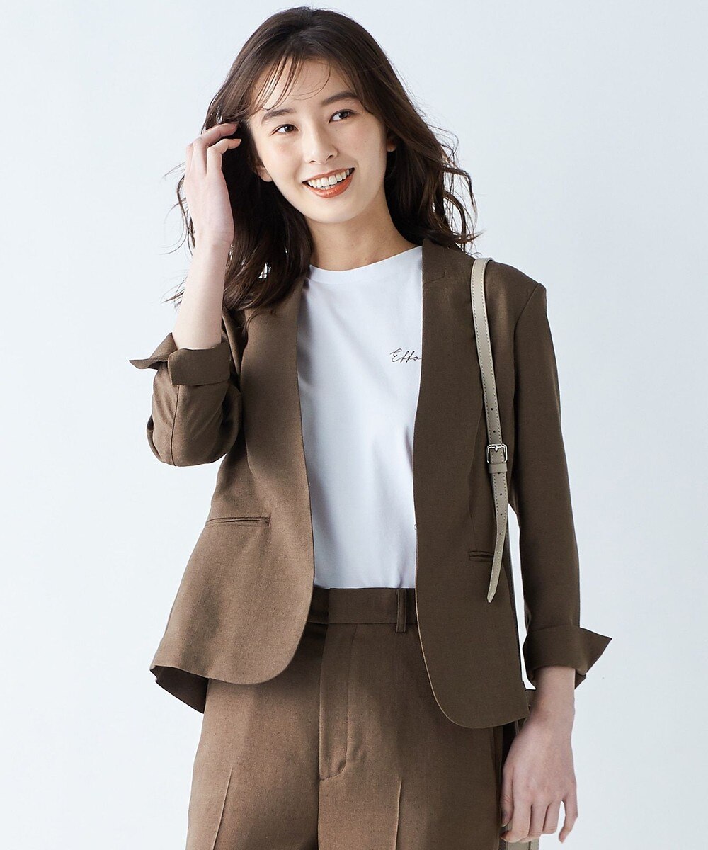 【オンワード】 J.PRESS LADIES S>ジャケット/アウター 【洗える】アイアスソフトクロス ジャケット ベージュ P7 レディース 【送料無料】