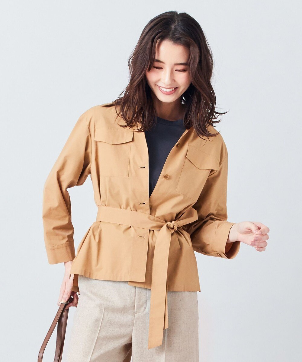 【オンワード】 J.PRESS LADIES L>ジャケット/アウター 【イージーケア】洗えるT/Cソフトタイプライター CPOジャケット カーキ T13 レディース 【送料無料】