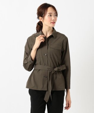 J.PRESS LADIES 【イージーケア】洗えるT／Cソフトタイプライター CPOジャケット カーキ系