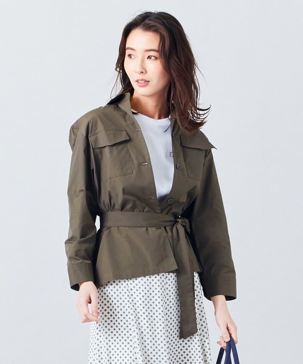 J.PRESS LADIES 【イージーケア】洗えるT／Cソフトタイプライター CPOジャケット カーキ系