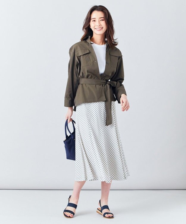 J.PRESS LADIES 【イージーケア】洗えるT／Cソフトタイプライター CPOジャケット カーキ系