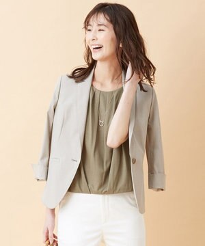  【シワになりにくい】コットンフィッティーシャーク ジャケット