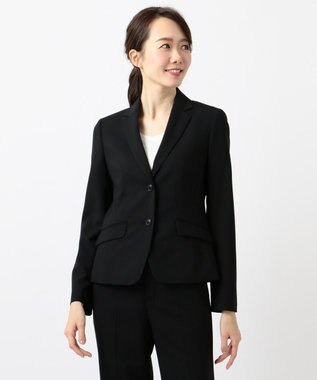 J.PRESS LADIES L 【汚れにくい＆シワになりにくい】テフロンカームスキン ジャケット ブラック系