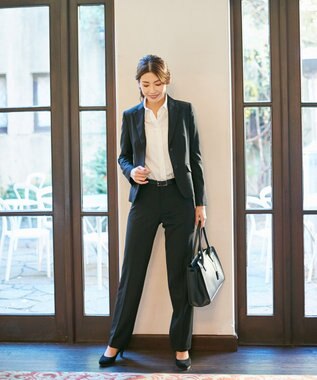 J.PRESS LADIES L 【汚れにくい＆シワになりにくい】テフロンカームスキン ジャケット ブラック系