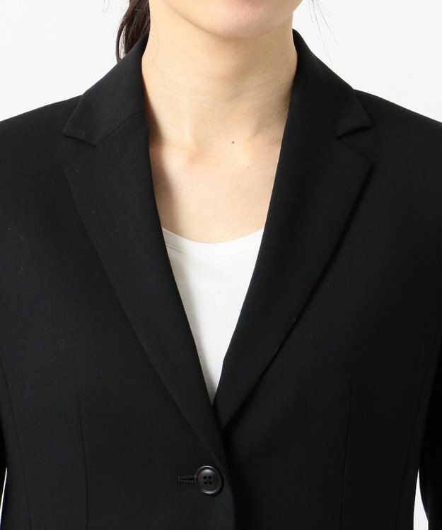 J.PRESS LADIES L 【汚れにくい＆シワになりにくい】テフロンカームスキン ジャケット ブラック系