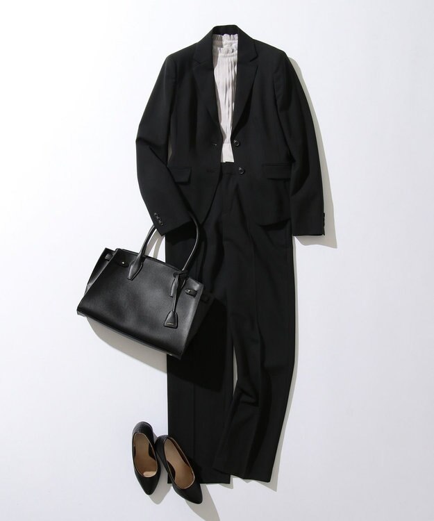 J.PRESS LADIES L 【汚れにくい＆シワになりにくい】テフロンカームスキン ジャケット ブラック系