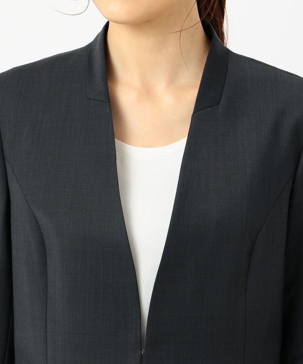 J.PRESS LADIES L 【スーツ】BAHARIYE ノーカラー ジャケット ネイビー系