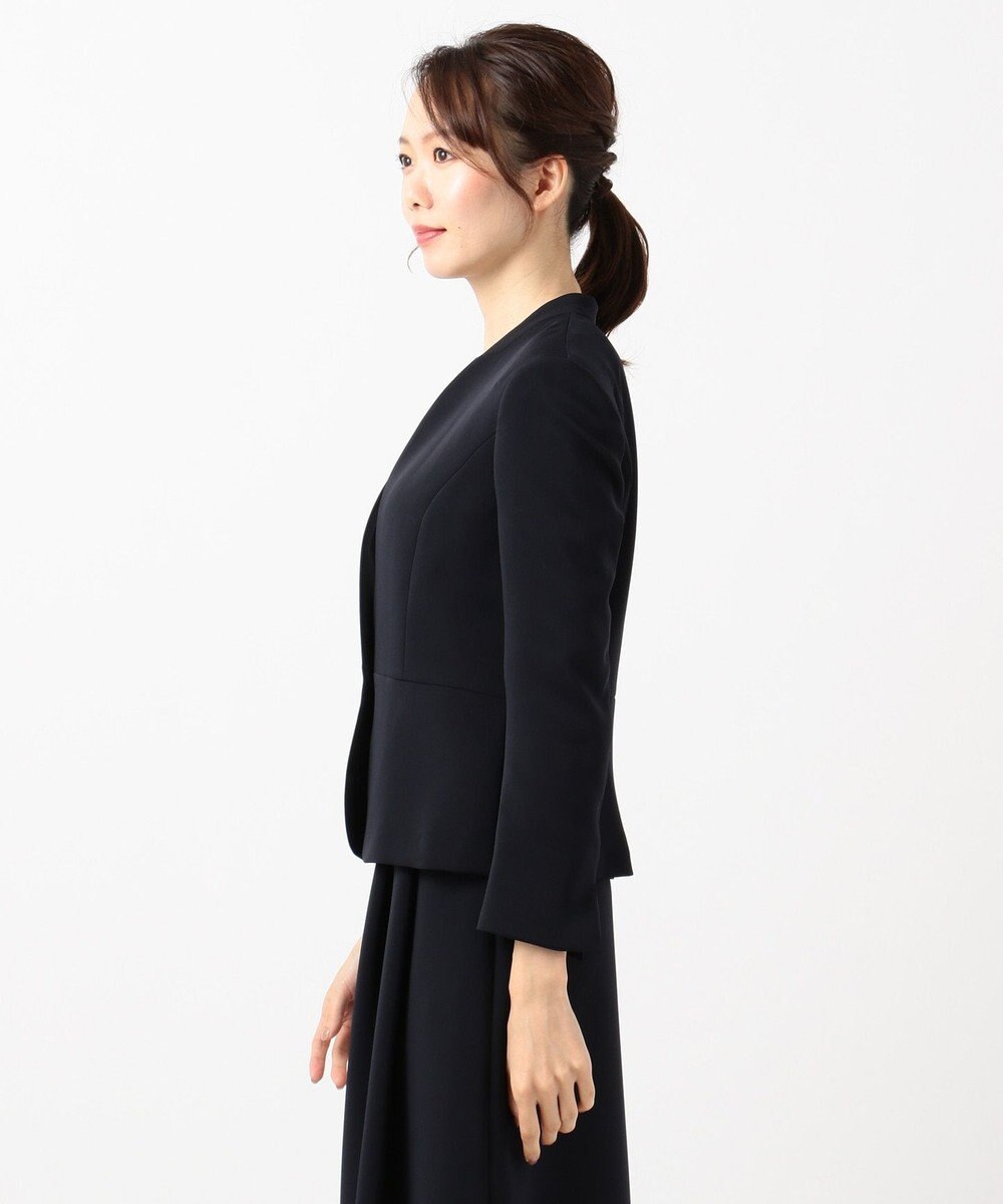 J.PRESS LADIES S 【ニオイ菌抑制】洗えるヴィーナスダブルクロス ノーカラージャケット 