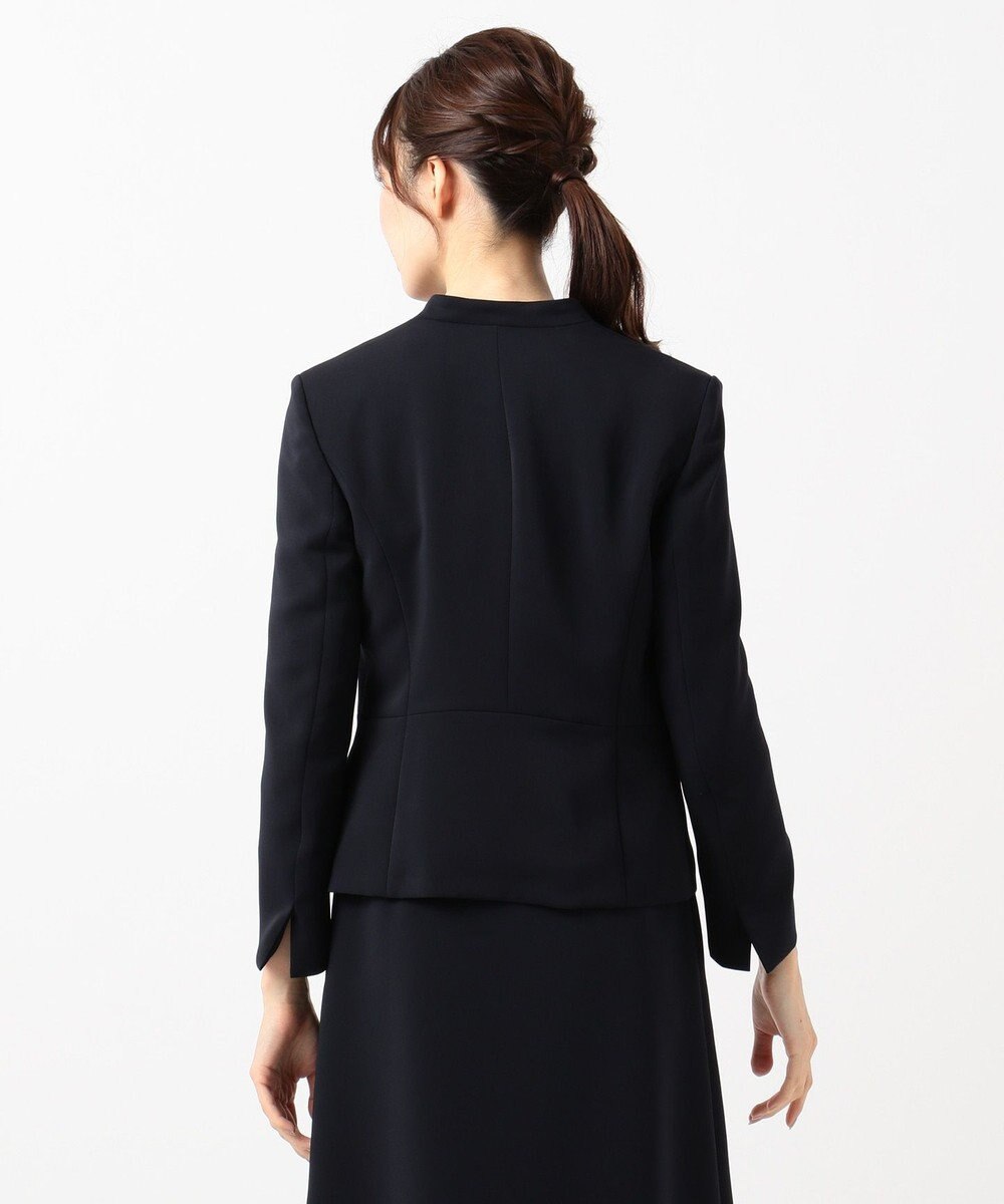 J.PRESS LADIES S 【ニオイ菌抑制】洗えるヴィーナスダブルクロス ノーカラージャケット 