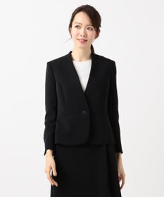 J.PRESS LADIES S 【ニオイ菌抑制】洗えるヴィーナスダブルクロス ノーカラージャケット