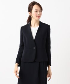 J.PRESS LADIES S 【ニオイ菌抑制】洗えるヴィーナスダブルクロス ノーカラージャケット